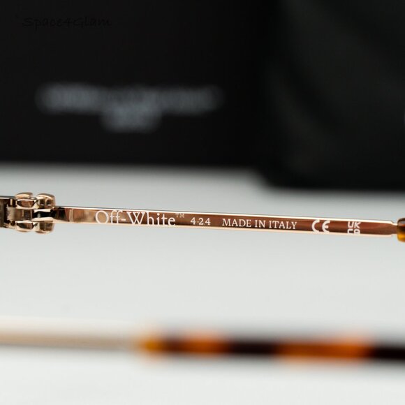 Off-White Men Eyeglasses Gold Aviator OERJ07J STYLE 7J 7600 NEW AUTHENTIC - Picture 6 of 7